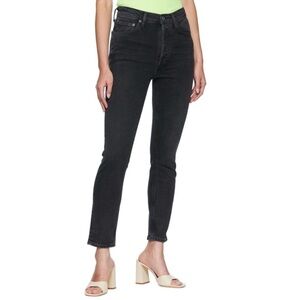Agolde Black High Rise Slim Nico Jeans